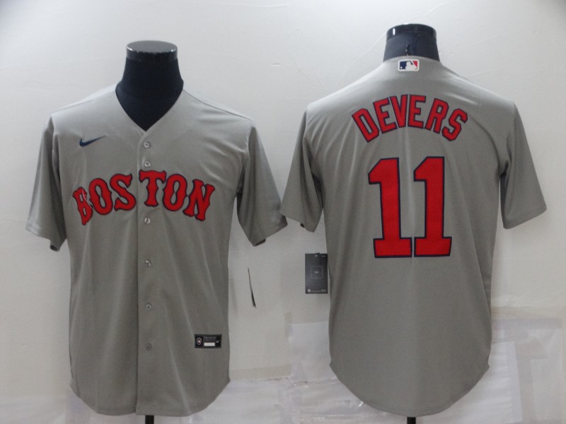 Men's Boston Red Sox Rafael Devers #11 Gray Baseball Jersey